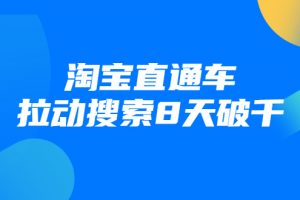 進階戰速課：淘寶直通車拉動搜索8天破千