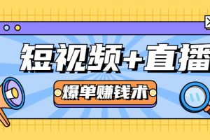 短視頻+直播爆單賺錢術，0基礎0粉絲 當天開播當天賺 月賺2萬（附資料包）