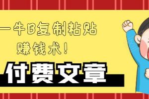 —牛B復制粘貼賺錢術！牛逼持久收入極品悶聲發財項目，首發揭秘獨此一家！