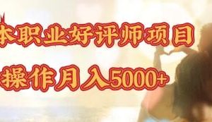 零成本操作職業(yè)好評師賺錢項目，簡單操作月入5000+