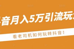 老古董·抖音月入5萬引流玩法，看看老司機如何玩轉抖音(附贈：抖音另類引流思路)