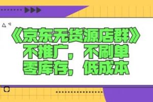 諾思星商學(xué)院京東無貨源店群課：不推廣，不刷單，零庫存，低成本