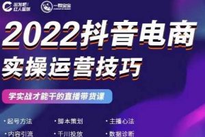 2022抖音電商實操運營技巧，紅人星球&一群寶寶，學實戰才能干的直播帶貨課