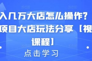 月入幾萬(wàn)大店怎么操作？虛擬項(xiàng)目大店玩法分享【視頻課程】