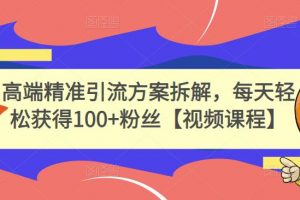 高端精準(zhǔn)引流方案拆解，每天輕松獲得100+粉絲【視頻課程】