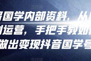 考哥國學內部資料，從剪輯到運營，手把手教如你?何做出變現抖音?國學號（教程+素材+模板）