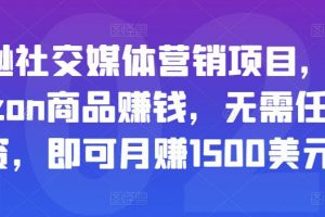 亞馬遜社交媒體營銷項(xiàng)目，推廣Amazon商品賺錢，無需任何投資，即可月賺1500美元