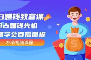 【全網最火】小白賺錢致富課：搶占賺錢先機快速學會百倍回報（25節視頻）