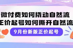 9月份新版正價(jià)起號(hào)，微付費(fèi)如何撬動(dòng)自然流，正價(jià)起號(hào)如何撕開自然流