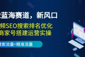 2022藍海賽道，新風口：短視頻SEO搜索排名優化 企業商家號搭建運營實操