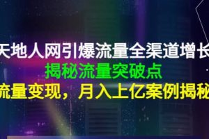 天地人網引爆流量全渠道增長：揭秘流量突然破點，流量變現