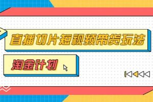 淘金之路第十期實戰(zhàn)訓練營【直播切片】，小楊哥直播切片短視頻帶貨玩法