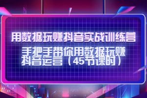 用數(shù)據(jù)玩賺抖音實戰(zhàn)訓練營：手把手帶你用數(shù)據(jù)玩賺抖音運營（45節(jié)課時）