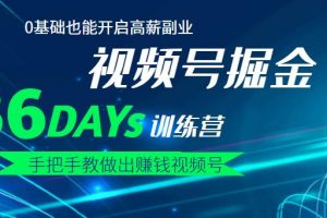【視頻號掘金營】36天手把手教做出賺錢視頻號，0基礎也能開啟高薪副業