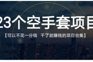 23個空手套項目大合集，0成本0投入，干了就賺錢純空手套生意經