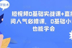 短視頻0基礎(chǔ)實(shí)戰(zhàn)課 直播間人氣必修課，0基礎(chǔ)小白也能學(xué)會(huì)