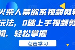 火柴人系視頻剪輯玩法，0礎(chǔ)上手視頻剪輯，輕松掌握