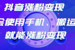 蟹老板-抖音漲粉變現(xiàn)號，起號賣號3天千粉，會使用手機(jī)或搬運(yùn)就能漲粉變現(xiàn)
