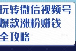 玩轉(zhuǎn)微信視頻號(hào)爆款漲粉賺錢全攻略，讓你快速抓住流量風(fēng)口，收獲紅利財(cái)富