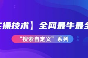 【實操技術】全網(wǎng)最牛最全的“搜索自定義”系列！價值698元
