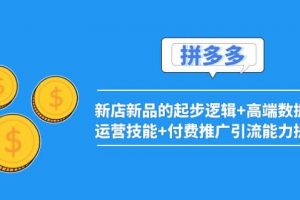 2022拼多多：新店新品的起步邏輯 高端數據化運營技能 付費推廣引流能力提升