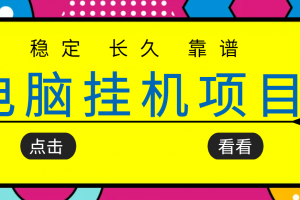 掛機(jī)項(xiàng)目追求者的福音，穩(wěn)定長期靠譜的電腦掛機(jī)項(xiàng)目，實(shí)操5年 穩(wěn)定月入幾百