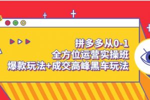 拼多多從0-1全方位運營實操班：爆款玩法 成交高峰黑車玩法（價值1280）