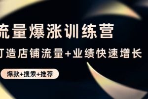 流量爆漲訓(xùn)練營：打造店鋪流量 業(yè)績快速增長 (爆款 搜索 推薦)