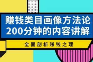 賺錢類目畫像方法論，200分鐘的內(nèi)容講解，全面剖析賺錢之理