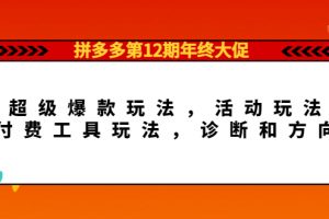 拼多多第12期年終大促：超級爆款玩法，活動玩法，付費(fèi)工具玩法，診斷和方向