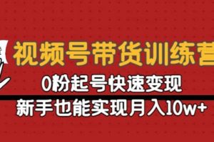 視頻號(hào)帶貨訓(xùn)練營(yíng)：0粉起號(hào)快速變現(xiàn)
