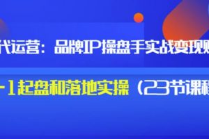秒懂代運營：品牌IP操盤手實戰賺錢，0-1起盤和落地實操（23節課程）價值199