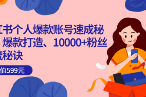 小紅書個人爆款賬號速成秘籍，爆款打造、10000 粉絲引流秘訣（價值599）