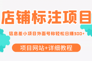 【信息差項(xiàng)目】最近很火的店鋪標(biāo)注項(xiàng)目，號稱日賺300 (項(xiàng)目網(wǎng)站 詳細(xì)教程)