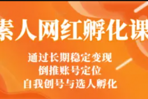 馬大個素人網紅孵化課：通過長期穩定變現，倒推賬號定位，自我創號與選人孵化