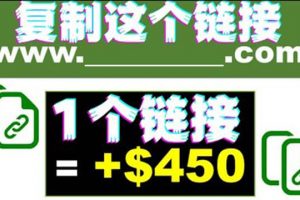 復(fù)制鏈接賺美元，一個(gè)鏈接可賺450 ，利用鏈接點(diǎn)擊即可賺錢的項(xiàng)目(視頻教程)