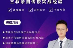 三叔-2022最新正價起號玩法，3小時干貨內容，團隊內測版