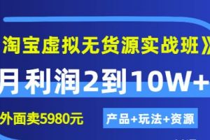 程哥《淘寶虛擬無貨源實戰(zhàn)班》線上第四期：月利潤2到10W （產品 玩法 資源)