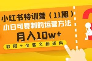 小紅書特訓(xùn)營(yíng)（11期）小白可復(fù)制的運(yùn)營(yíng)方法（教程 全套文檔資料)