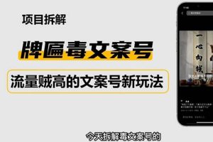 2023抖音快手毒文案新玩法，牌匾文案號(hào)，起號(hào)快易變現(xiàn)
