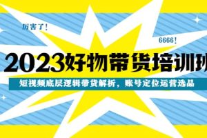 2023好物帶貨培訓(xùn)班：短視頻底層邏輯帶貨解析，賬號(hào)定位運(yùn)營(yíng)選品