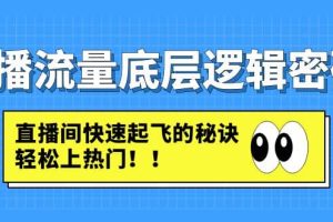 直播流量底層邏輯密碼：直播間快速起飛的秘訣，輕松上熱門
