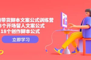 短視頻帶貨腳本文案公式訓練營：18個開場留人文案公式，18個創(chuàng)作腳本公式