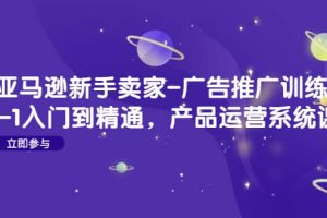 亞馬遜新手賣家-廣告推廣訓練營：0-1入門到精通，產品運營系統課