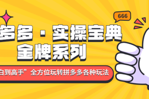 拼多多·實操寶典：金牌系列“小白到高手”帶你全方位玩轉(zhuǎn)拼多多各種玩法