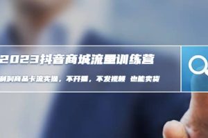 2023抖音商城流量班：利潤商品卡流實(shí)操，不開播-不發(fā)視頻-也能賣貨(無水印) [