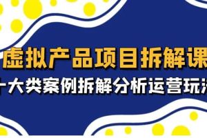 虛擬產(chǎn)品項(xiàng)目拆解課，十大類案例拆解分析運(yùn)營玩法（11節(jié)課）