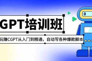 2023最新CGPT培訓(xùn)班：玩賺CGPT從入門到精通，自動(dòng)寫各種爆款腳本
