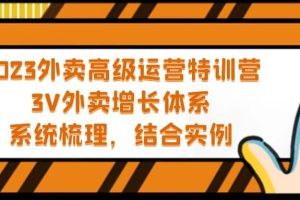 2023外賣高級運營特訓營：3V外賣-增長體系，系統-梳理，結合-實例