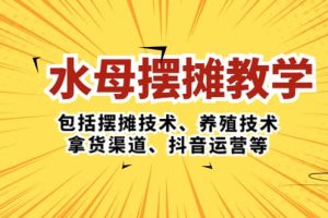 水母·擺攤教學，包括擺攤技術、養殖技術、拿貨渠道、抖音運營等